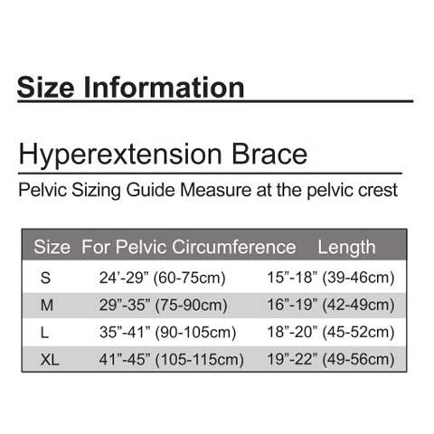 Hyperextension brace with an adjustable tilting pelvic band – C37B